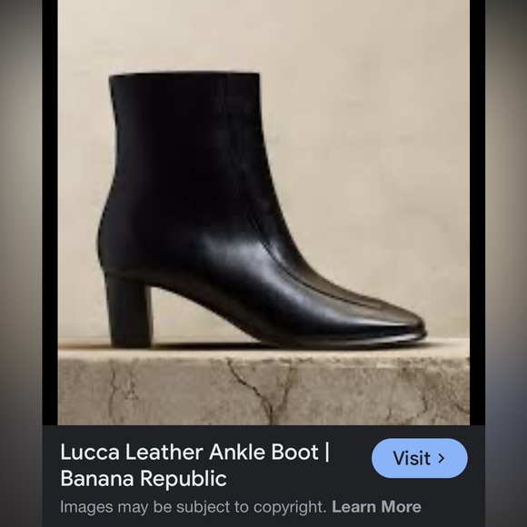 Banana Republic Black Italian Leather Ankle Boots-  Lucca Boots - Picture 4 of 15